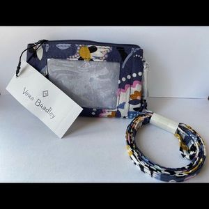 VERA BRADLEY ZIP ID & MATCHING LANYARD COTTON CHARMONT MEADOW 25259-R47